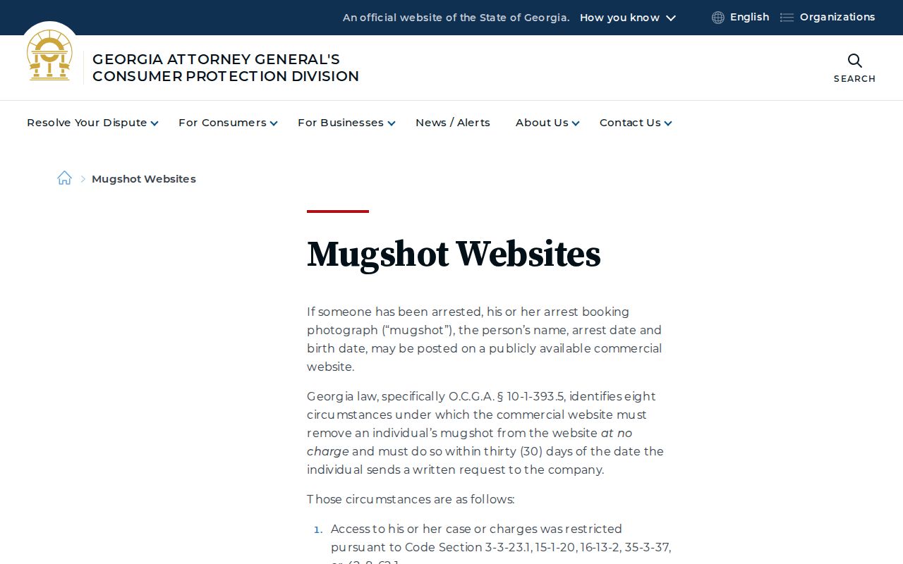 Georgia mugshot publication and removal law resource for Haralson County records